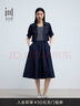 水云間·SHUI YUN JIAN女裝 翻領(lǐng)設(shè)計(jì)牛仔上衣短外套條紋連衣裙套裝2025春季新款 牛仔藍(lán) M 曬單實(shí)拍圖