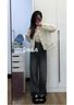 蕓蕁外套女2025新款法式感小香風毛絨外套女春秋新款名媛氣質(zhì)時尚小個 米白色(夾棉款) S 建議(85-100斤) 曬單實拍圖