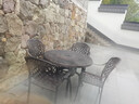 莫 家戶(hù)外家具鑄鋁桌椅組合室外庭院桌椅露臺桌椅休閑別墅花園陽(yáng)臺 4椅+100cm蘭花桌 曬單實(shí)拍圖