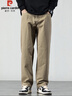 皮爾卡丹（pierre cardin）休閑褲男秋冬季寬松直筒褲男士重磅純棉工裝褲子男裝 咖啡色 XL 曬單實(shí)拍圖