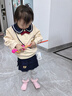 幼歌（YOUGE）寶寶秋季新款長袖撞色小熊衛(wèi)衣寬松百搭短裙學院風套裝 米白色上衣 100 cm 曬單實拍圖