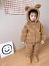 迪士尼（Disney）童裝男童套裝秋冬0-3歲兒童冬裝小孩衣服男加絨加厚保暖兩件套 駝色 毛毛衣套裝 加厚 110 建議3-4歲 體重30-35斤 曬單實(shí)拍圖