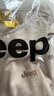 吉普（JEEP）長(cháng)袖T恤男春秋季純色休閑寬松打底衫潮流上衣男裝 杏色    3XL    曬單實(shí)拍圖