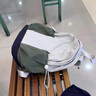 麓格立雙肩包女男戶外旅行百搭尼龍書包女學(xué)生上課撞色拼塊休閑登山背包 休閑小背包【卡其配白】 【無掛件】 曬單實拍圖