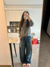 優(yōu)衣庫女裝/男女同款寬松廓形牛仔褲/彎刀鐮刀褲子高腰水洗產(chǎn)品479000 67 海藍色 25 /160/64A 曬單實(shí)拍圖