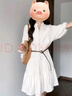 沐霓春夏2025年日常度假精致內搭白色襯衫連衣裙子女小個(gè)子早春旅游 白色 【送腰帶】 M 曬單實(shí)拍圖