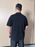 胖哥哥大碼男裝POLO衫加肥加大夏季透氣短袖商務(wù)休閑翻領(lǐng)男士上衣 確實黑 3XL (190-210) 曬單實拍圖