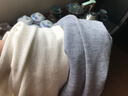 恒源祥羊毛羊絨內衣男女套裝薄款 秋衣秋褲 情侶款羊毛V領(lǐng)修身內衣套裝 男士 藏青 2XL (175) 曬單實(shí)拍圖