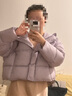 美力城鵝絨羽絨服女冬季新款短外套連帽女裝三防戶(hù)外羽絨上衣外套 霞光紫 M 160 曬單實(shí)拍圖