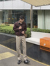 名創(chuàng)優(yōu)品（MINISO）休閑褲男款2025新款寬松型秋季男生美式運動卡其色百搭直筒褲子男 【直筒休閑褲】卡其 L /175(體重115-135斤) 曬單實拍圖