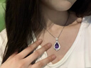 SGE原礦寶石紫水晶項鏈高級感輕奢小眾紫色水晶吊墜鎖骨鏈新年禮物 紫水晶水滴項鏈+品牌禮盒 曬單實(shí)拍圖