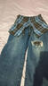 2025年新款秋季高街屁簾直筒牛仔褲女爆款高腰顯瘦寬松假破洞闊腿 復古藍【九分】帶屁簾 XS  70-80斤 曬單實(shí)拍圖