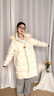 雪中飛羽絨服長(cháng)款女2025冬季大毛領(lǐng)盤(pán)扣時(shí)尚保暖加厚連帽90絨外套米白M 曬單實(shí)拍圖