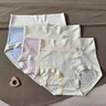 莫代爾3條莫代爾內(nèi)褲女高腰收腹純棉抗菌襠親膚無(wú)痕透氣女士三角短褲頭 米黃+淺藍(lán)+淺粉 - 3條 L 【建議100-120斤】 曬單實(shí)拍圖