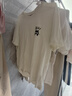 名創(chuàng)優(yōu)品（MINISO）短袖男純棉休閑寬松夏季圓領(lǐng)百搭青少年潮流半袖t恤 淺米 XL 曬單實拍圖