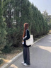 棠暖灰色西裝褲女春秋季2025新款高腰直筒闊腿褲高級感松弛感休閑褲子 深灰色 M 95-110斤 曬單實拍圖