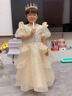 迪牧歐兒童生日宴禮服花童公主裙女童小主持人合唱走秀鋼琴演奏演出服夏 香檳色_01 120 曬單實(shí)拍圖