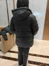 李寧兒童羽絨服男童女中大童秋冬款防潑水保暖鴨絨中長(cháng)款外套上衣 黑色 160 曬單實(shí)拍圖