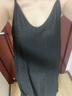 吊帶裙夏新款垂感壓褶長款高檔女打底連衣裙寬松褶皺度假沙灘裙 黑色(飄逸透氣) 小碼90-120斤可穿 曬單實(shí)拍圖