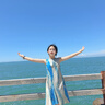 ASK JUNIOR兒童裙子女童2025夏無袖背心連衣裙海邊度假風(fēng)公主裙 藍色  160 曬單實拍圖