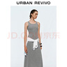 UR2025夏季新款女裝休閑簡(jiǎn)約百搭無(wú)袖長(cháng)裙連衣裙UWB750002 深灰花灰 L 曬單實(shí)拍圖