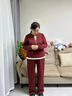 桂依鳥(niǎo)媽媽裝春秋裝中老年女裝運(yùn)動(dòng)套裝2025新款40-60歲洋氣休閑兩件套 安哥拉紅 上衣+褲子 3XL 推薦120-135斤 曬單實(shí)拍圖