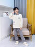 G.DUCKKIDS兒童裝男童睡衣款家居服加絨大童加厚珊瑚絨男孩法蘭絨2024新款 灰色 130cm 曬單實(shí)拍圖
