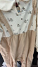 JELLYBABY寶寶哈兒童連體衣1-3歲兒童假兩件爬服小女孩秋冬款爬服童裝 杏色 80cm 曬單實拍圖