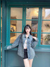 RHUDE FOG品牌女裝復(fù)古牛仔外套女2025春秋新款寬松韓版燙鉆重工滿天星 牛仔藍(lán) M 曬單實拍圖