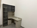 百客樂(lè )實(shí)木書(shū)桌書(shū)柜組合電腦桌臺式書(shū)架一體家用轉角學(xué)習桌寫(xiě)字桌-SZSG6 奶油灰書(shū)桌+0.4米玻璃柜 140*80*200 曬單實(shí)拍圖