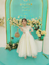 乖奇奇（ALERTCHYCHY）女童禮服生日公主裙兒童主持人花童婚紗小女孩長(cháng)袖鋼琴演出服秋季香檳色無(wú)袖長(cháng)款130 曬單實(shí)拍圖