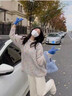 凱普蒂闊腿褲女加絨秋冬季新款垂感寬松學(xué)生潮流高腰直筒燈芯絨休閑褲女 米白色-加絨 L 【100-130斤】 曬單實(shí)拍圖