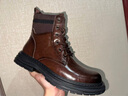 IYUZ品牌輕奢男鞋2026新款高端真皮百搭馬丁靴男厚底增高休閑鞋子男 棕色-正品男鞋 42 曬單實(shí)拍圖