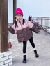 G.DUCKKIDS小黃鴨童裝女童羽絨服冬裝兒童外套女大童白鴨絨短款女大童面包服 粉色 150 尺碼11~12歲【140-150cm】cm 曬單實(shí)拍圖