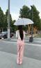 愛上雨透明三麗鷗凱蒂貓長柄傘可愛卡通磨砂兒童學(xué)生上學(xué)雨傘便捷高顏值 （梔遇滿版）Kitty磨砂款長柄【加厚加固】 曬單實(shí)拍圖