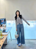 鹿依檸休閑褲套裝女2025秋冬新款女裝韓版時(shí)尚百搭氣質(zhì)復古顯瘦牛仔褲子 灰色毛衣+牛仔褲子 M 曬單實(shí)拍圖