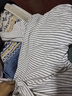 Olrain歐芮兒黑白條紋T恤女裝秋季不規(guī)則通勤設(shè)計(jì)感長袖 黑白條紋 L 曬單實(shí)拍圖