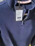 布先生立領(lǐng)拉鏈套頭加厚T男2025早春新品皮標(biāo)logo衛(wèi)衣BT10616 深海藍(lán) XL (180) 曬單實拍圖