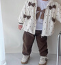 女寶寶春秋款套裝兒童女孩衣服嬰幼兒分體衣服0-1-3歲女童三件套 米白色【春秋三件套】 80 cm 曬單實(shí)拍圖