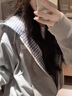 吉閑 甜酷拼格連帽衛衣女2025秋冬新款情侶慵懶風(fēng)開(kāi)衫個(gè)性外套潮上衣 灰色 M 曬單實(shí)拍圖