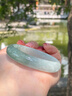 私伊油青翡翠玉手鐲女冰糯種淺綠翡翠（處理）手鐲正圈油潤玉鐲子送禮 57-58mm 曬單實(shí)拍圖