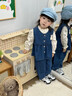 G.DUCKKIDS小黃鴨童裝女童春裝牛仔套裝2025新款洋氣牛仔三件套寶寶春秋衣服 深藍色牛仔三件套 130 (建議115-125cm 5.2-7周歲) 曬單實(shí)拍圖
