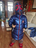 G.DUCKKIDS兒童羽絨服男童中長(cháng)款新款奧特曼卡通免洗中小童寶寶外套冬裝保暖 藍色 120 cm 曬單實(shí)拍圖