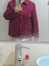 安貞雪（AnZheSnow）中老年人女裝奶奶裝春秋裝翻領(lǐng)外套中老年女裝柔軟媽媽裝HFT2020 紅色上衣+春秋休閑褲 3XL 建議120-140斤 曬單實(shí)拍圖