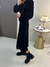 卓詩(shī)尼英倫風(fēng)馬丁靴女黑色2025年秋冬季靴子時(shí)尚瘦瘦靴系帶絨面短靴子女 黑色【單里】 36 曬單實(shí)拍圖