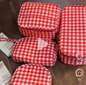 無(wú)印良品（MUJI）再生聚酯纖維化妝包 居家 旅行 化妝品收納 便攜 洗漱包 新品 平型 紅色格紋 曬單實(shí)拍圖
