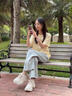 回力女鞋休閑鞋女2025新款秋冬季運動(dòng)厚底輕便潮百搭韓版學(xué)生老爹鞋女 米色【EVA，超輕厚底】 36 曬單實(shí)拍圖