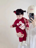 波步（BORBOON B）嬰兒衣服秋裝連體衣女寶寶滿月百天周歲抓周服哈衣套裝秋季爬爬服 【紅色】7603 73cm 曬單實拍圖