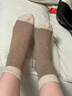 貓人（MiiOW）厚襪子女款2025加絨暖腳毛茸茸發(fā)熱保暖抗寒毛圈秋冬季棉襪中筒襪 白粉+白咖+咖啡+卡其+淺咖 5雙 均碼 曬單實(shí)拍圖