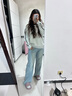 班尼路（Baleno）潮流撞色條杠衛衣女2025新款春秋季美式寬松百搭長(cháng)袖女裝外套上衣 曬單實(shí)拍圖